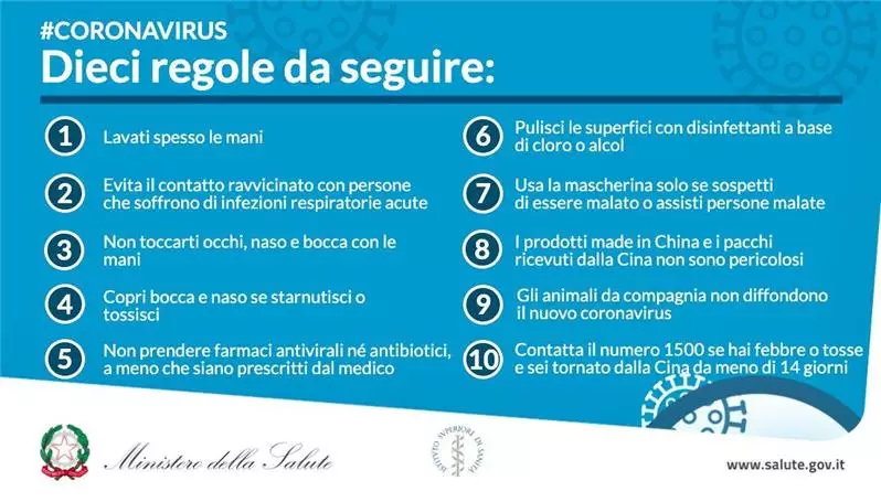 10 regole Coronavirus